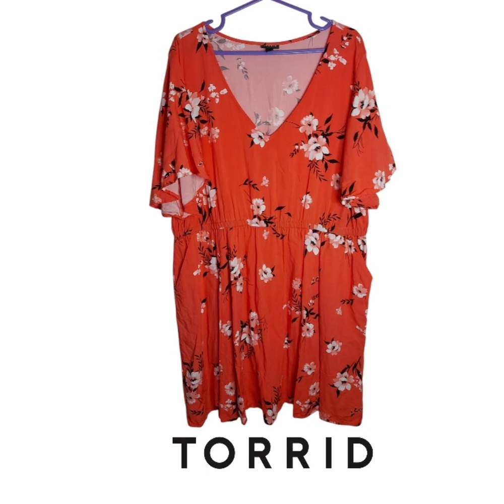Torrid Pink Floral Dress With Pockets